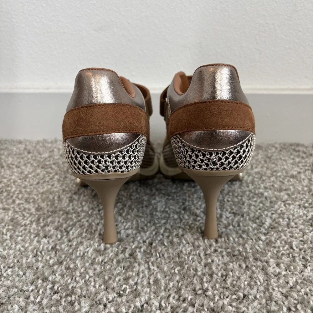 SNEEX The Tepper Beige Hy Heels Size 6 Women's Sneakers Pumps Spain Mesh Leather